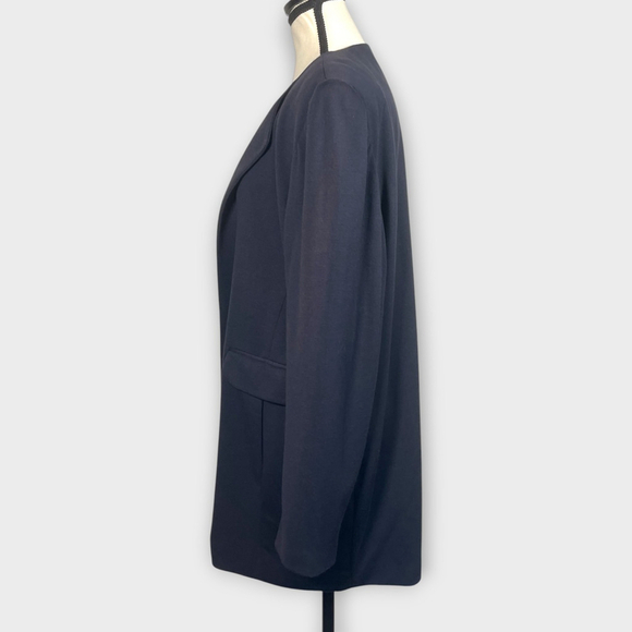 🦜 KATHERINE BARCLAY Montreal Open Blazer Jacket XL Dark Blue Lined Careercore - Picture 7 of 11